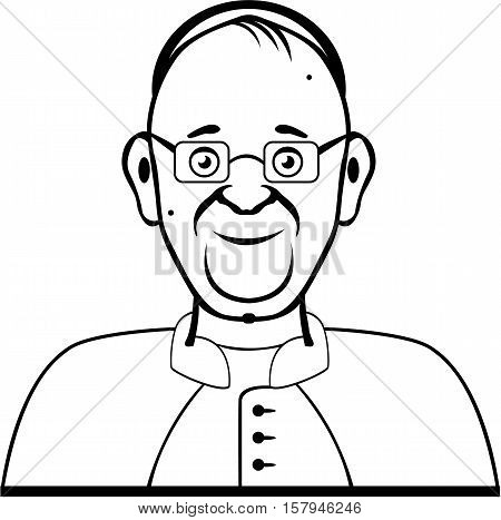 Pope simple Vector one color illustration eps file