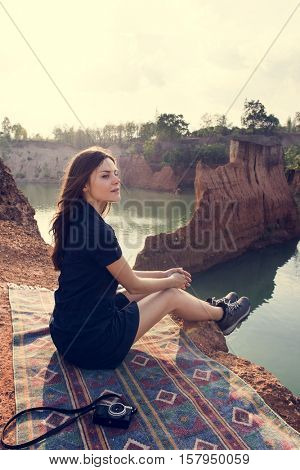 Woman Travel Backpacker Adventure Concept