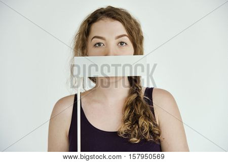 Woman Voiceless Covering Mouth Speechless Concept