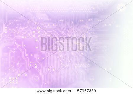 Technology Concept Background Silhouette Of A Computer Motherboard With Light Blue And Violet Colors