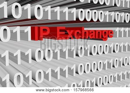 IP Exchange in the form of binary code, 3D illustration