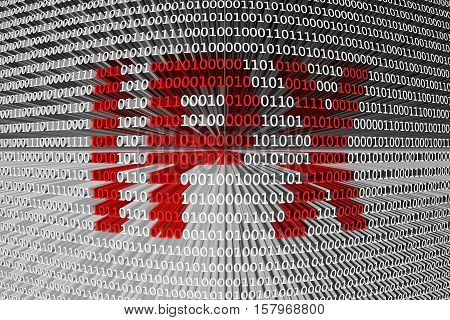 IPX in the form of binary code, 3D illustration