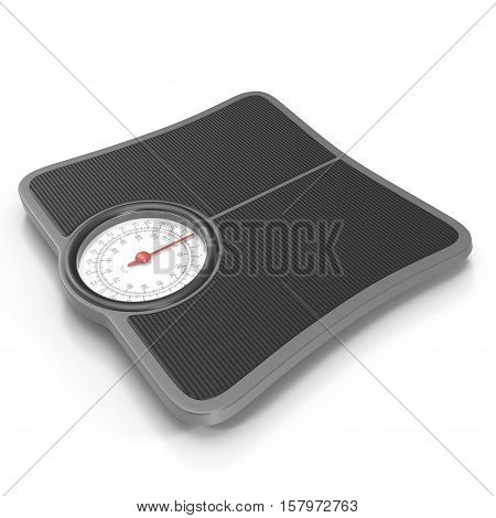 Bathroom black mechanical scale on white background. 3D illustration