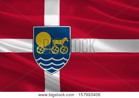 Flag of Odsherred is a municipality in Denmark in Zealand Region. 3d illustration