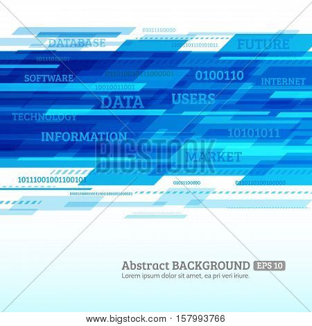 Abstract retro technology lines. Stream of information. Data and information transfer. Stock vector. eps 10