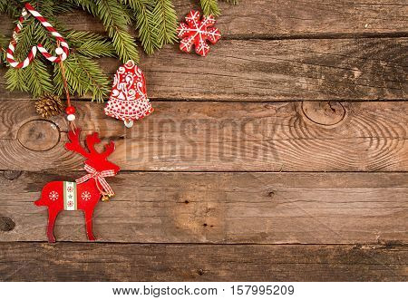 Christmas New Year Holiday Background With Gingerbread Cookies