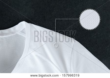 Close up of the structure of material in thermoactive shirt