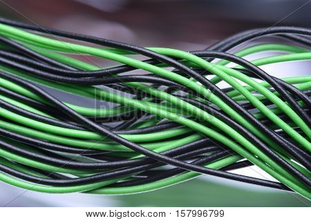 Closeup of Electric Cables, Data Computer Network