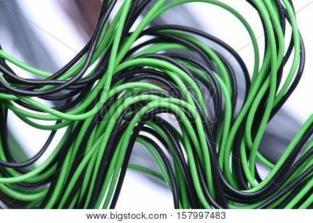 Closeup of Electric Cables, Data Computer Network