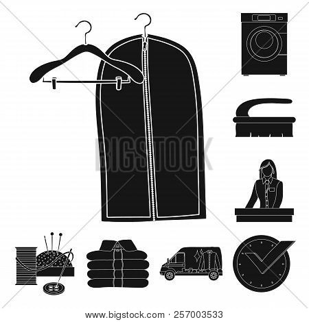 Vector Illustration Of Laundry And Clean Symbol. Collection Of Laundry And Clothes Stock Symbol For 