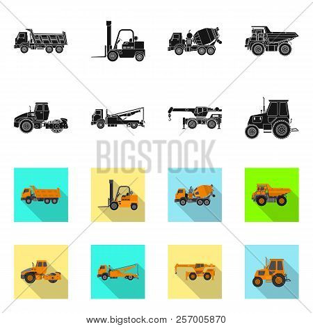 Vector Illustration Of Build And Construction Symbol. Set Of Build And Machinery Vector Icon For Sto