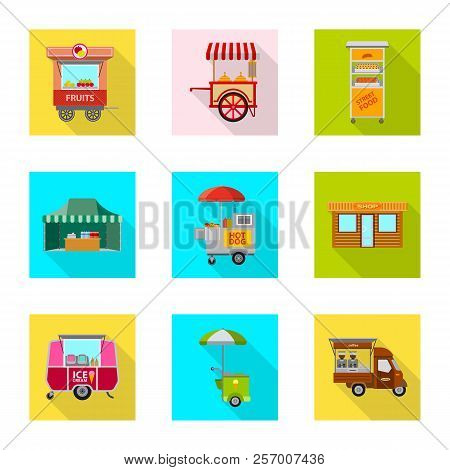 Vector Design Of Market And Exterior Logo. Set Of Market And Food Stock Vector Illustration.