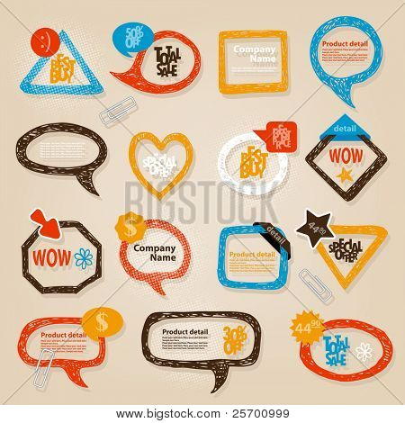 Hand-drawn speech bubbles illustration