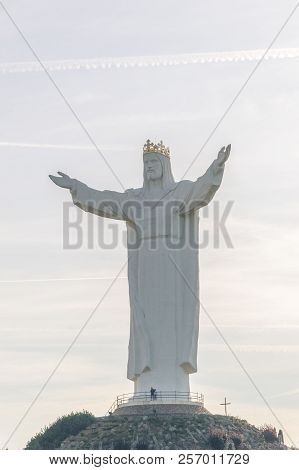 Swiebodzin, Poland - August 19, 2018: Monument Of Christ The King In The Morning.