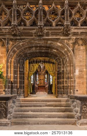 Glasgow, Scotland, Uk - June 17, 2012: The Cathedral. View On Secluded Chancel With Altar Through Br