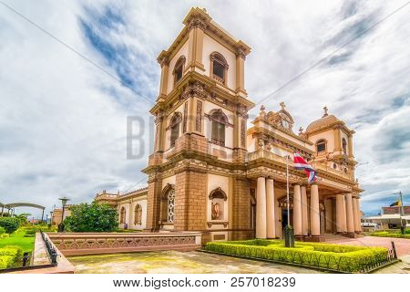 Catholic Church In Naranjo, Costa Rica During A Cloudy Day