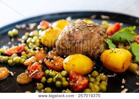 paupiette of veal rolls with Vegetable Planter