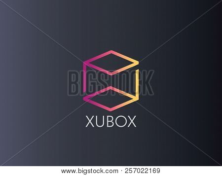 Letter Pb Logo. Abstract Alphabet Sign Design. Box Cube Icon Tem