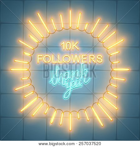 10K Followers, Social Media Banner, Congratulation, Celebration, Vector Illustration