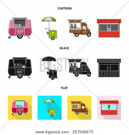 Vector Design Of Market And Exterior Sign. Set Of Market And Food Vector Icon For Stock.