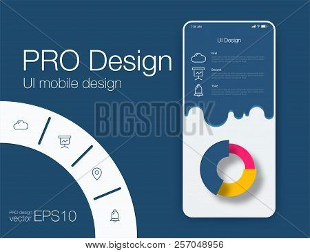 Weather Ui. Material Design. Stock Vector Illustration