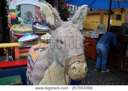 9-2-2018 Los Angeles, CA: Olvera Street in los angeles ca. a historical area featuring Mexican heritage and trinkets for sale to tourist. 