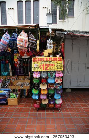 9-2-2018 Los Angeles, CA: Olvera Street in los angeles ca. a historical area featuring Mexican heritage and trinkets for sale to tourist. 