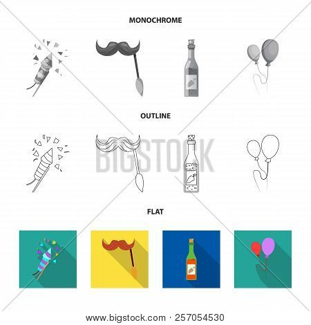 Vector Illustration Of Party And Birthday Symbol. Collection Of Party And Celebration Vector Icon Fo