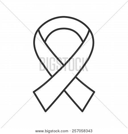 Anti Hiv Ribbon Linear Icon. Fighting Against Aids. Thin Line Illustration. World Aids Day. Contour 