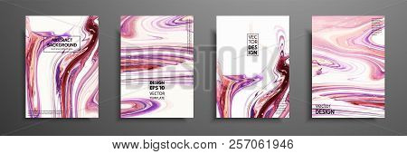 Mixture Of Acrylic Paints. Liquid Marble Texture. Fluid Art. Applicable For Design Cover, Presentati