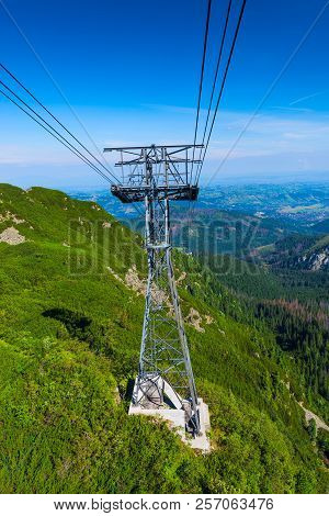 Funicular Pole Support Ropes, The Road To Zakopane From Kasprowy Wierch, Poland