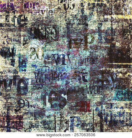Old Grunge Newspaper Paper Textured Square Background. Vintage Newspaper Texture. Newsprint Typed Sh
