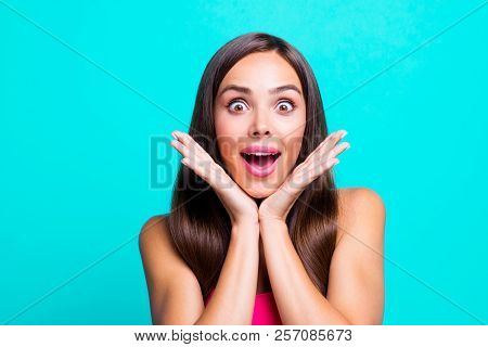 I Need To Buy With Dress! Close Up Photo Portrait Of Wondered Astonished Crazy Mad Cute Groomed Lady
