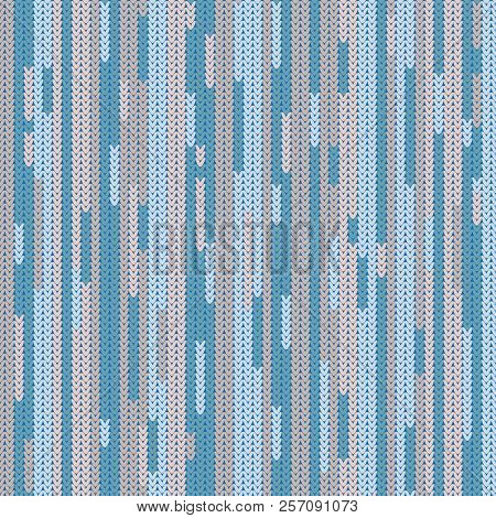 Multicolor Seamless Knitted Background. Texture. Fabric Color Tracery Background