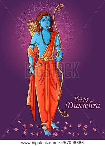 Indian God Rama For Happy Dussehra Festival Of India