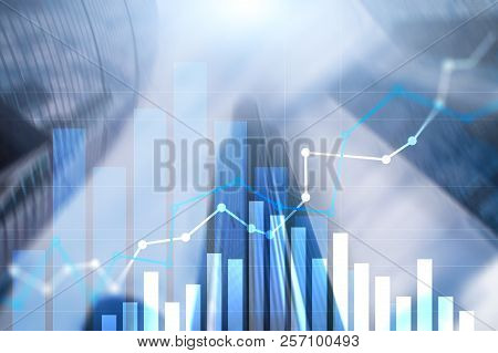 Financial Growth Graph. Big Megapolis Bisuness Center