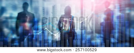 Financial Growth Graph. Big Megapolis Bisuness People