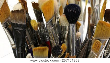 Many Ruined Brushes For Sale By A Painter