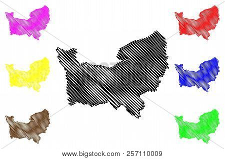 Normandy (france, Administrative Region) Map Vector Illustration, Scribble Sketch Normandy Map