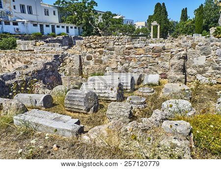 Remains Of The Insulae At Ancient Agora Of Kos. South Aegean Region, Greece.