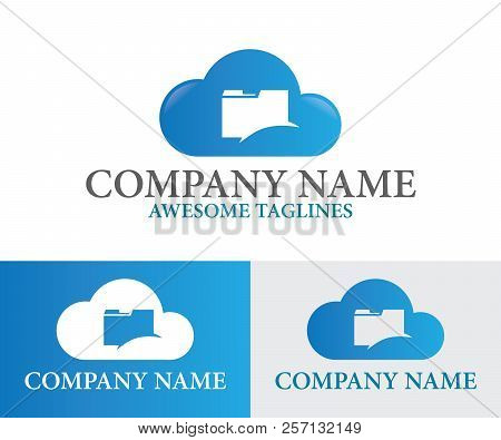 Cloud File Logo Design Template Flat Style Design. Vector Illustration