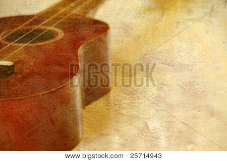 Instrumento musical con metálico recubierto de fondo