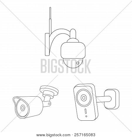 Vector Illustration Of Cctv And Camera Logo. Collection Of Cctv And System Vector Icon For Stock.