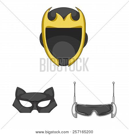 Vector Illustration Of Hero And Mask Icon. Collection Of Hero And Superhero Vector Icon For Stock.