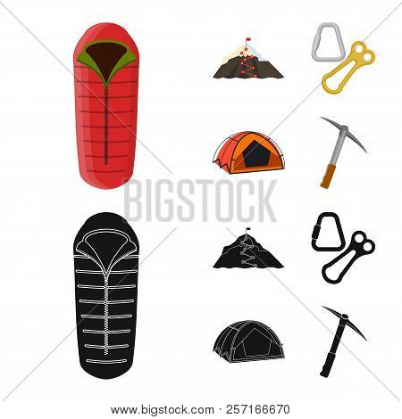 Isolated Object Of Alpinism And Peak Symbol. Collection Of Alpinism And Camp Stock Vector Illustrati