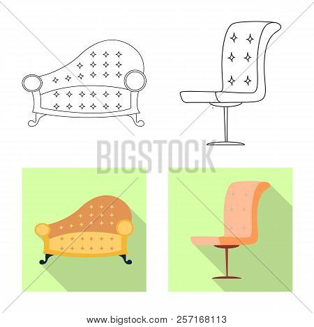 Vector Design Of Furniture And Apartment Symbol. Set Of Furniture And Home Vector Icon For Stock.