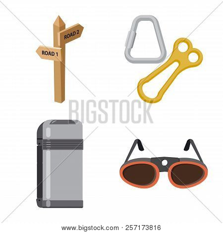 Isolated Object Of Alpinism And Peak Symbol. Set Of Alpinism And Camp Stock Symbol For Web.