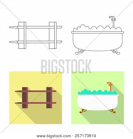 Vector Illustration Of Furniture And Apartment Icon. Collection Of Furniture And Home Vector Icon Fo