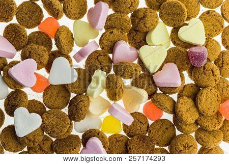 Assorted Candy For Traditional Dutch Holiday Sinterklaas With Copy Space