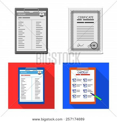 Vector Design Of Form And Document Logo. Collection Of Form And Mark Stock Vector Illustration.